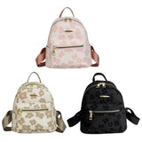 Flower Print Mini Backpack for Girls Canvas School Bag