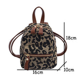 Leopard Mini Backpack - Nylon Shoulder Bag for Teen Girls