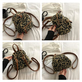 Leopard Mini Backpack - Nylon Shoulder Bag for Teen Girls