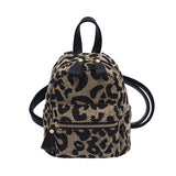 Leopard Mini Backpack - Nylon Shoulder Bag for Teen Girls