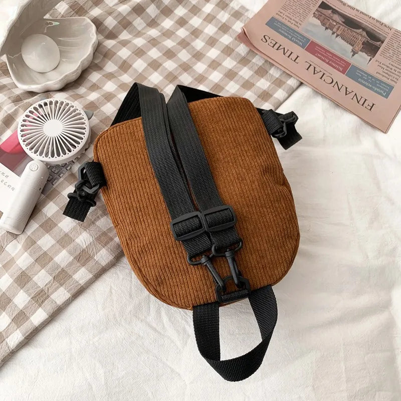 Women Mini Backpack Corduroy Small Backpacks Casual Student Bookbags