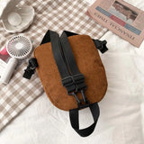 Women Mini Backpack Corduroy Small Backpacks Casual Student Bookbags