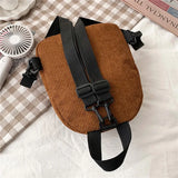 Corduroy Mini Backpack for Women, Casual Student Bookbags