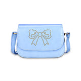 Women Mini Messenger Bag PU Leather Shoulder Bag Femme Bowknot Solid Ladies