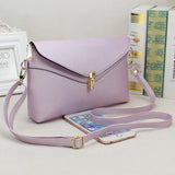 Women Mini Shoulder Bag PU Leather Solid Beach Bag Lock Catch Zipped