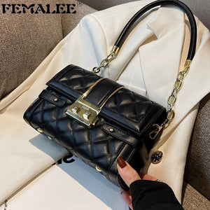 Quilted PU Leather Shoulder Crossbody Bag for Women
