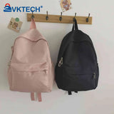 Women Nylon Backpack Preppy Style Students School Casual Solid Large Handbags