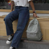 Nylon Backpack Preppy Style Solid Large Handbags