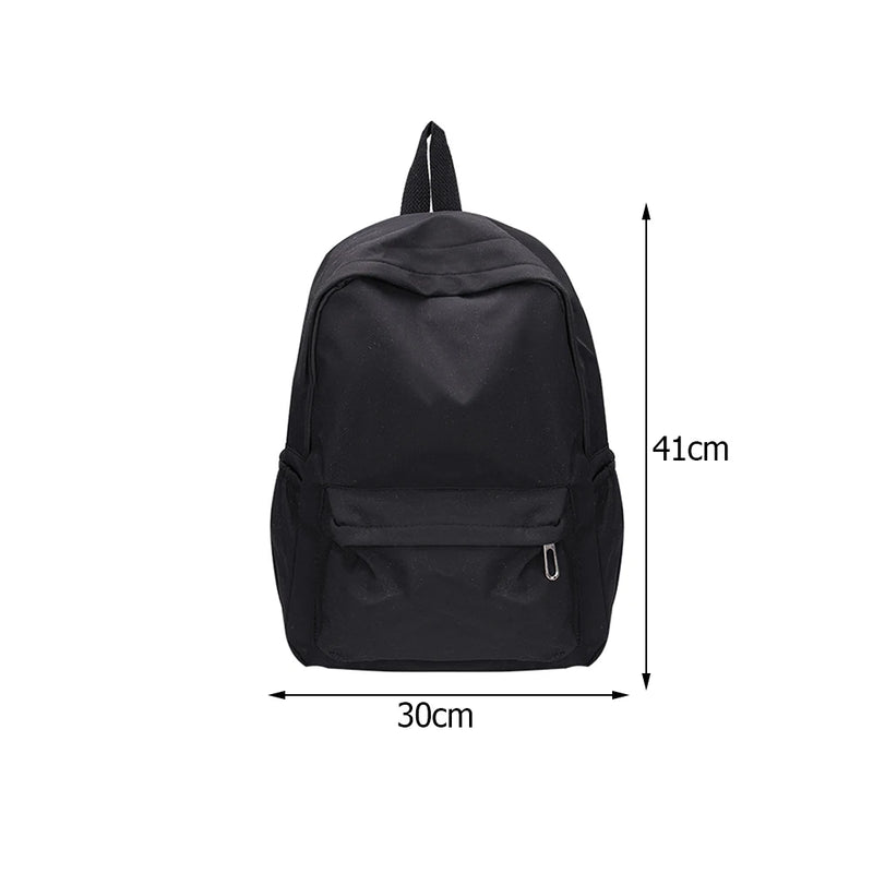 Women Nylon Backpack Preppy Style Students School Casual Solid Large Handbags