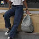 Women Nylon Backpack Preppy Style Students School Casual Solid Large Handbags