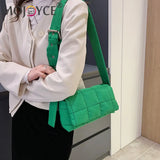 Women Nylon Cotton Shoulder Crossbody Bag Autumn Winter Solid Thread Handbags