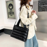 Women Nylon Embroidery Thread Shoulder Crossbody Bag