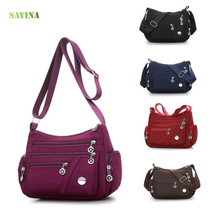 Women Nylon Messenger Bag Lightweight Waterproof Bag Large Capacity