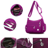 Women Nylon Messenger Bag Lightweight Waterproof Bag Large Capacity