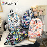 Cartoon Graffiti Printing Backpack Large Capacity Rucksack