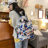 Cartoon Graffiti Printing Backpack Large Capacity Rucksack