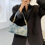 Women Oil Painting Printed Shoulder Underarm Bag Casual Ladies Small