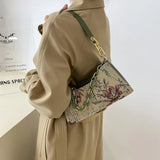 Women Oil Painting Printed Shoulder Underarm Bag Casual Ladies Small