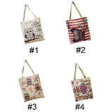 Women Owl Printed Canvas Tote Beach Bag Single Shoulder B