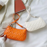 Women PU Geometric Pattern Embossing Shoulder Bag Casual Underarm Bags
