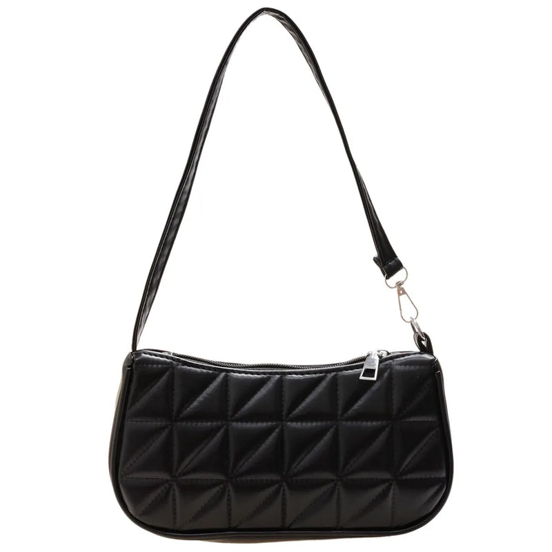 Women PU Geometric Pattern Embossing Shoulder Bag Casual Underarm Bags