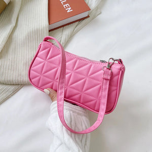 Women PU Geometric Pattern Embossing Shoulder Bag Casual Underarm Bags