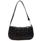 Women PU Geometric Pattern Embossing Shoulder Bag Casual Underarm Bags