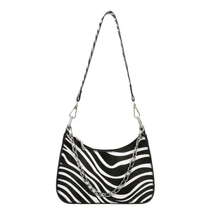 Women PU Leather Animal Pattern Printing Shoulder Underarm Bag