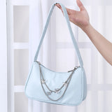 Women PU Leather Butterfly Chain Underarm Bags Casual Ladies Small Purse