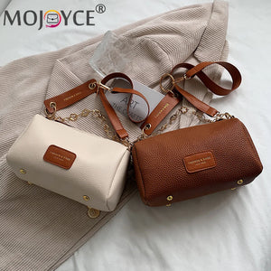Women PU Leather Shouder Underarm Bags with Metal Chain
