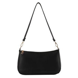 Women PU Leather Shoulder Bag Casual Solid Small Armpit Underarm Bag Purse