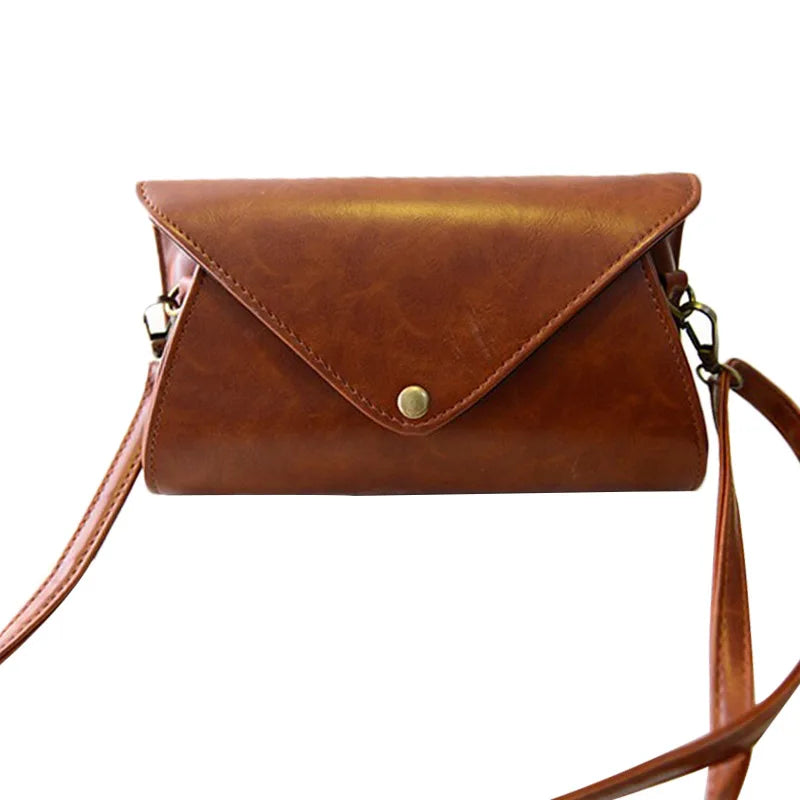 Women PU Leather Shoulder Bag Hasp Girls Tote Purse Handbag Solid Messenger