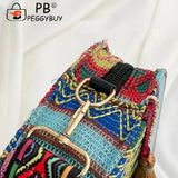 Stripes Print PU Leather Shoulder Bag with Tassel
