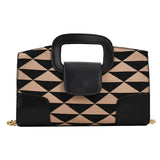 Women PU Leather Checker Pattern Shoulder Bag Casual Small Purse