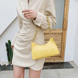 Women PU Leather Shoulder Underarm Bag Retro Ladies Stone Pattern Small Purse Ha