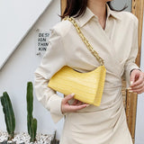 Women PU Leather Shoulder Underarm Bag Retro Ladies Stone Pattern Small Purse Ha