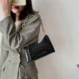 Women PU Leather Shoulder Underarm Bag Retro Ladies Stone Pattern Small Purse Ha