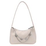 Women PU Leather Small Shoulder Bag Vintage Butterfly Chain Underarm Bags
