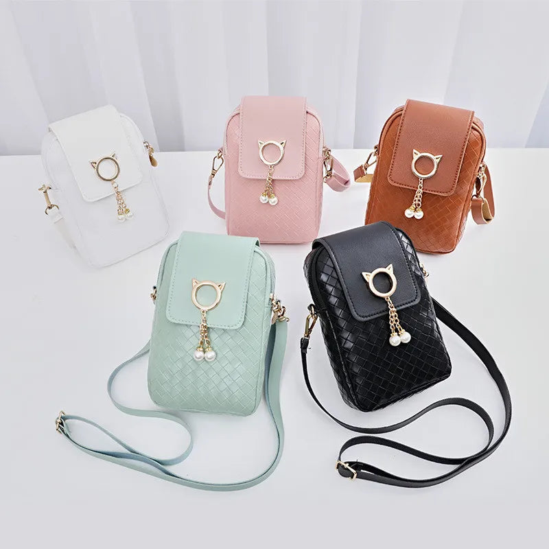 Women PU Leather Shoulder Bag Vintage Chain Mini Purse Handbag