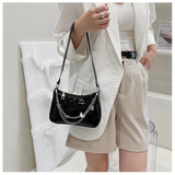 Women PU Leather Shoulder Bag Vintage Chain Mini Purse Handbag