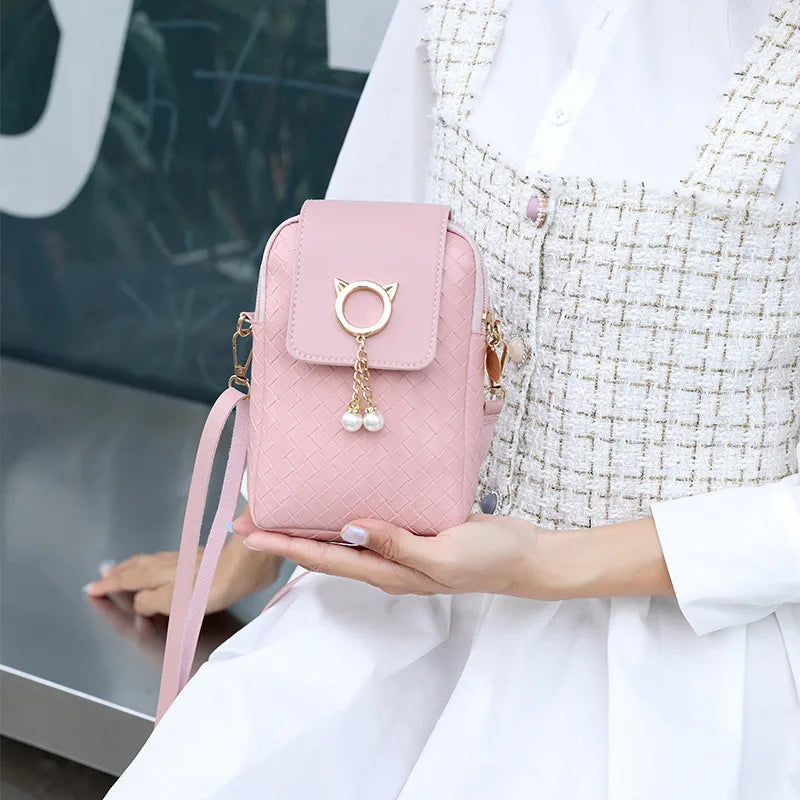 Women PU Leather Shoulder Bag Vintage Chain Mini Purse Handbag