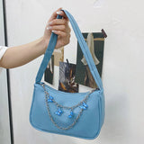 Vintage Butterfly Chain Leather Shoulder Bag