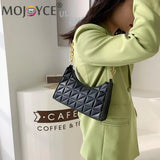 Women PU Leather Chain Shoulder Bag Lady Casual Lattice Pattern Handbag
