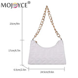 Women PU Leather Chain Shoulder Bag Lady Casual Lattice Pattern Handbag