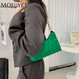 Women PU Leather Chain Shoulder Bag Lady Casual Lattice Pattern Handbag