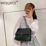 Women PU Messenger Bag Casual Ladies Chain Solid Flap Handbags