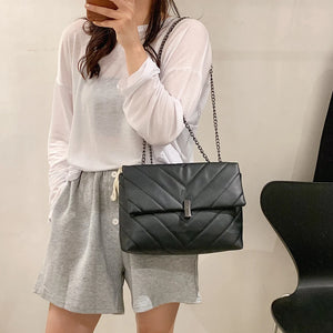 Women PU Messenger Bag Casual Chain Handbags