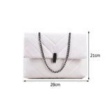 Women PU Messenger Bag Casual Ladies Chain Solid Flap Handbags