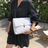 Women PU Messenger Bag Casual Ladies Chain Solid Flap Handbags