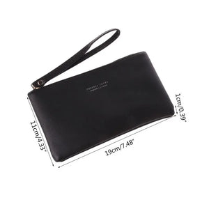 Women PU Purse Wristlet Zipper Wallet Bag Phone Key Case